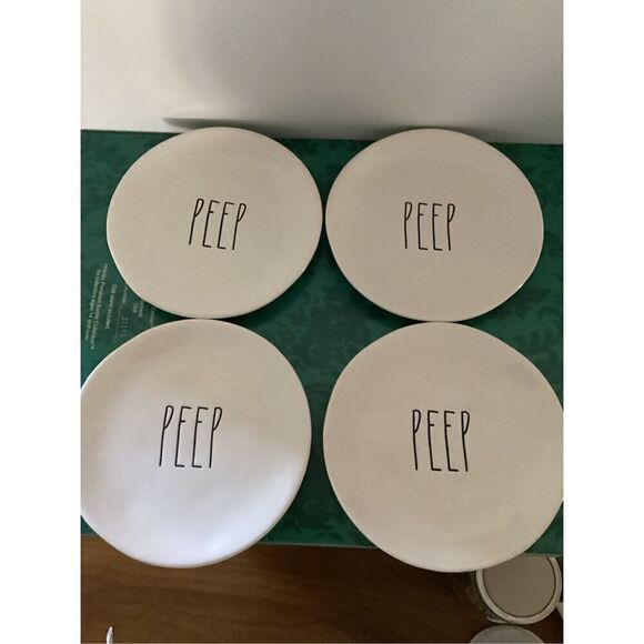 Rae Dunn set of 4 PEEP small plates ceramic - Picture 2 of 2